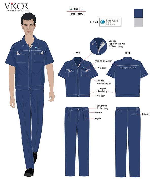 thiết kế đồng phục cho công nhân