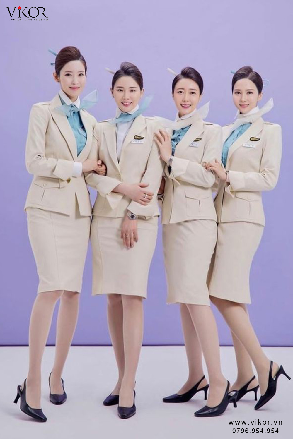 Đồng phục Korea Air ấn tưởng bởi thiết kế mang tính thời trang cao và tone màu hiện đại.