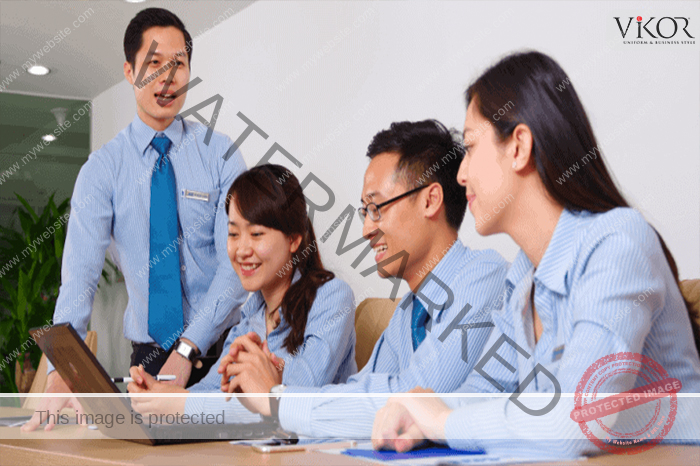 Áo sơ mi công sở ngân hàng MBBank dành cho nhân viên có kiểu dáng truyền thống