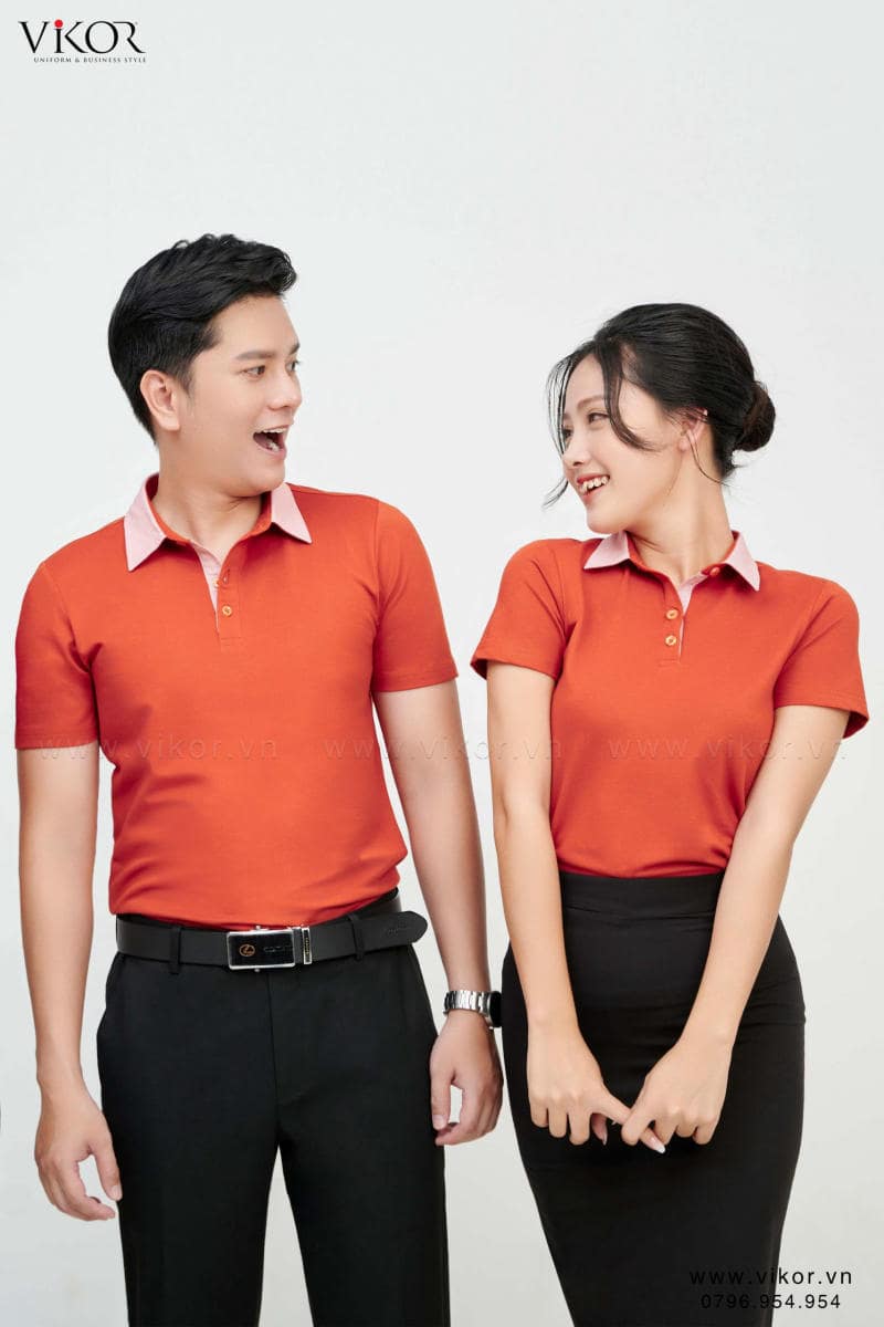 Mẫu áo thun đồng phục đẹp với thiết kế cổ sơ mi Mẫu áo thun đồng phục đẹp với thiết kế cổ sơ mi