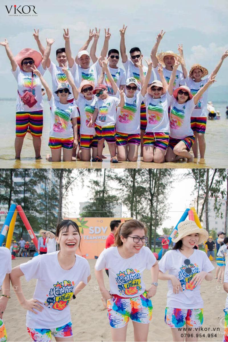 Áo thun đồng phục cổ tròn mang lại cảm giác trẻ trung, phù hợp với các buổi teambuilding, sự kiện nội bộ của doanh nghiệp Áo thun đồng phục cổ tròn mang lại cảm giác trẻ trung, phù hợp với các buổi teambuilding, sự kiện nội bộ của doanh nghiệp
